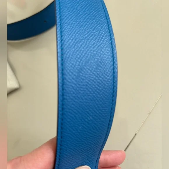 100% Authentic HERMES Ithaque belt buckle & Reversible leather strap 90cm - Picture 12 of 15